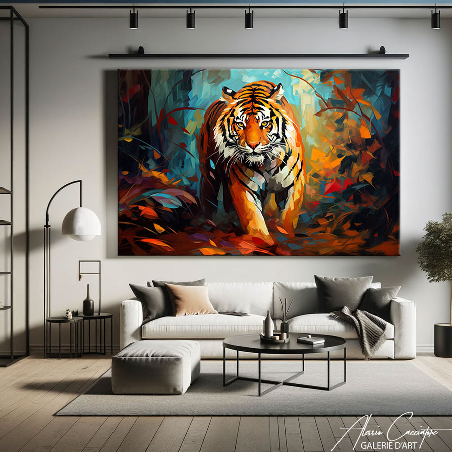 peinture tigre coloré – mise en situation