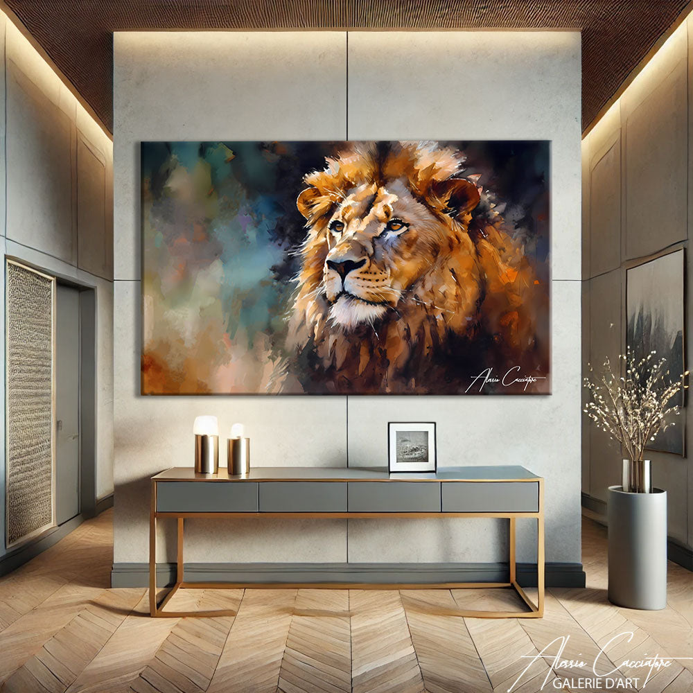 TABLEAU LION ABSTRAIT