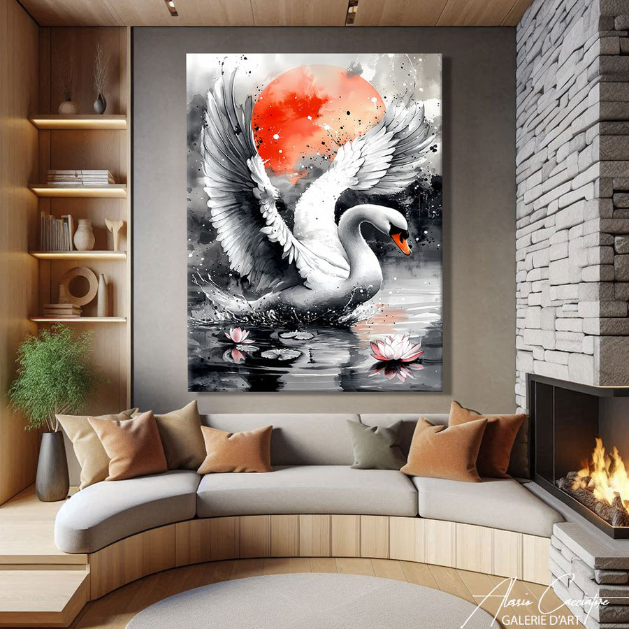 Tableau Cygne Moderne – mise en situation