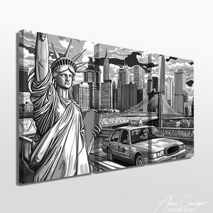 Tableau Triptyque Moderne Noir Et Blanc