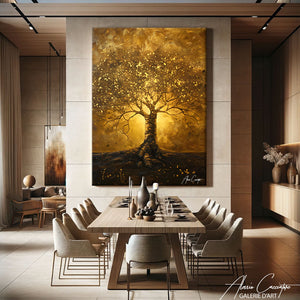 tableau arbre de vie doré