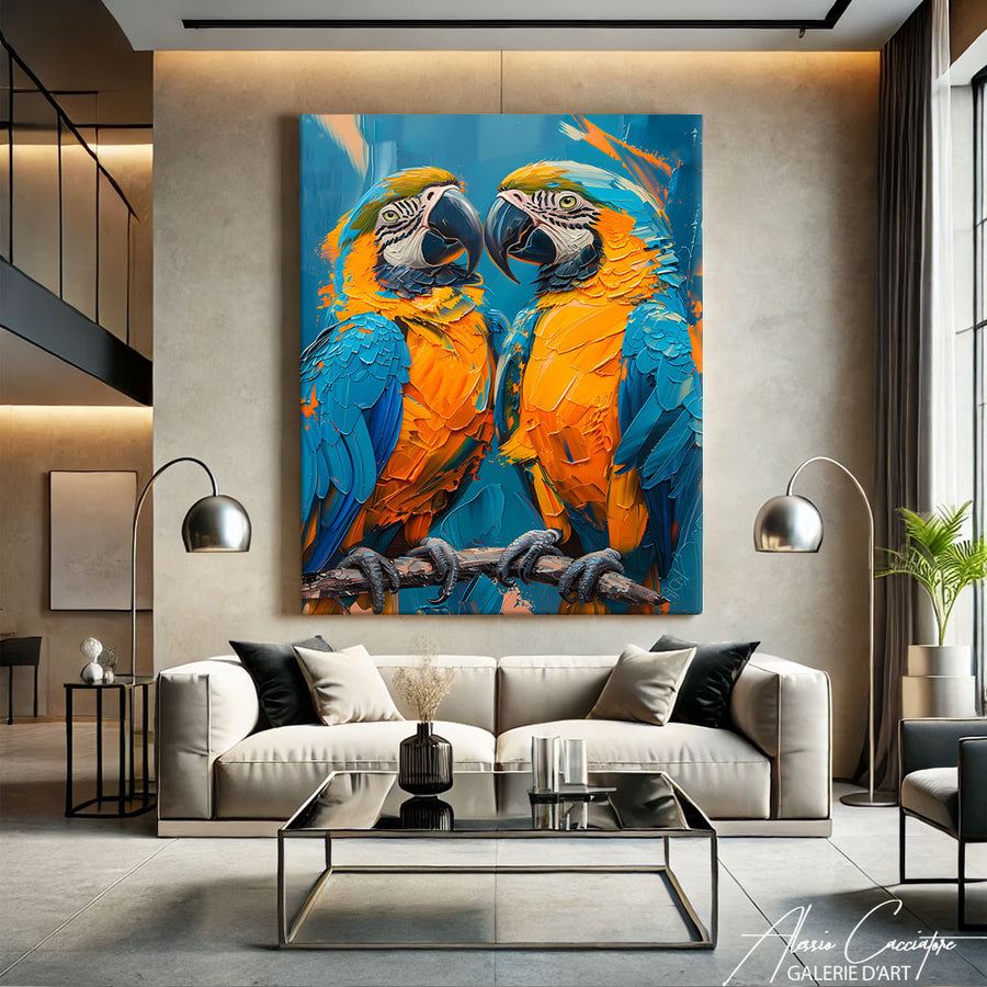 Tableau Perroquet Bleu
– mise en situation