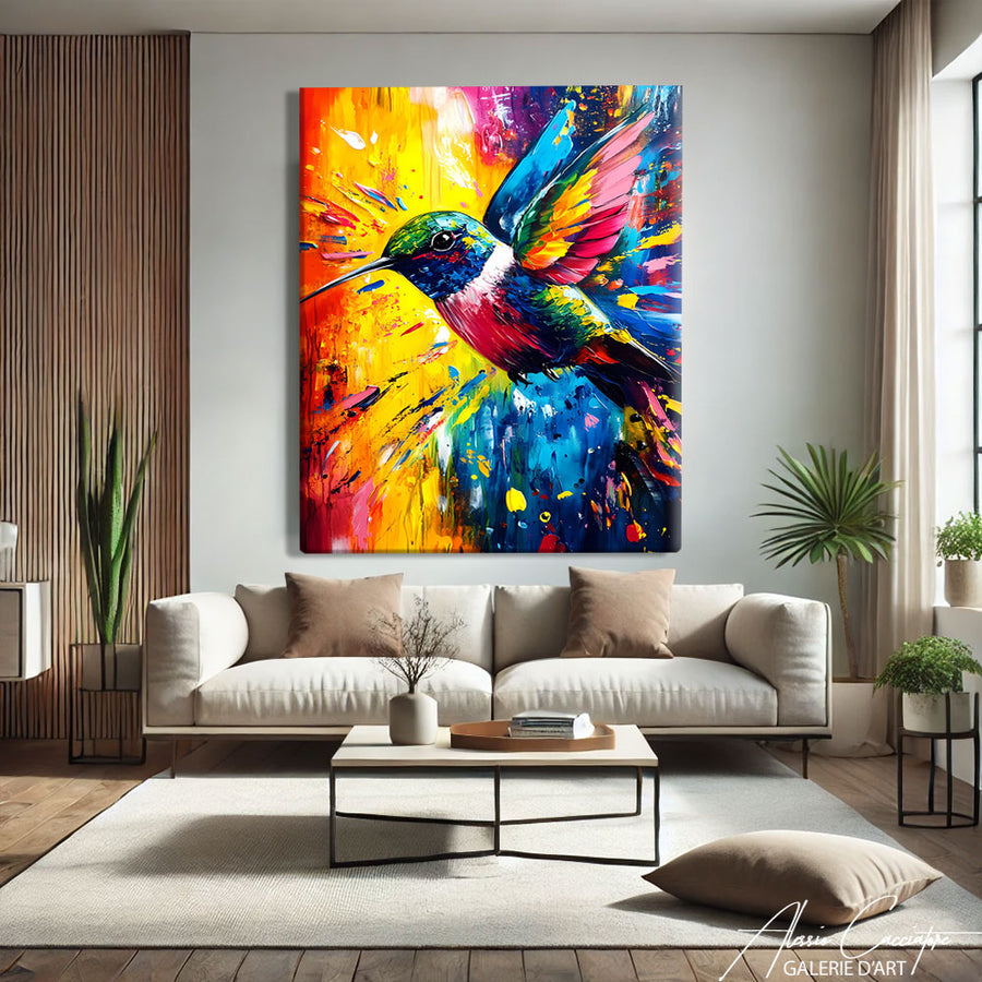 Peinture Oiseau Colibri – mise en situation