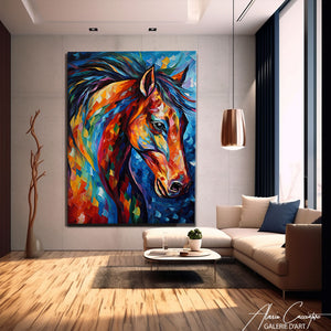 tableau cheval acrylique