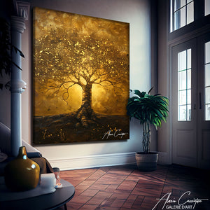 tableau arbre de vie doré