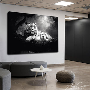 peinture tigre noir et blanc