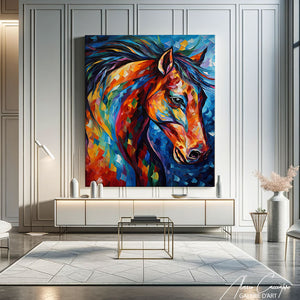 tableau cheval acrylique