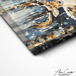 TABLEAU CERF NEIGE Alessio Cacciatore
