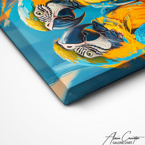TABLEAU PERROQUET BLEU Alessio Cacciatore