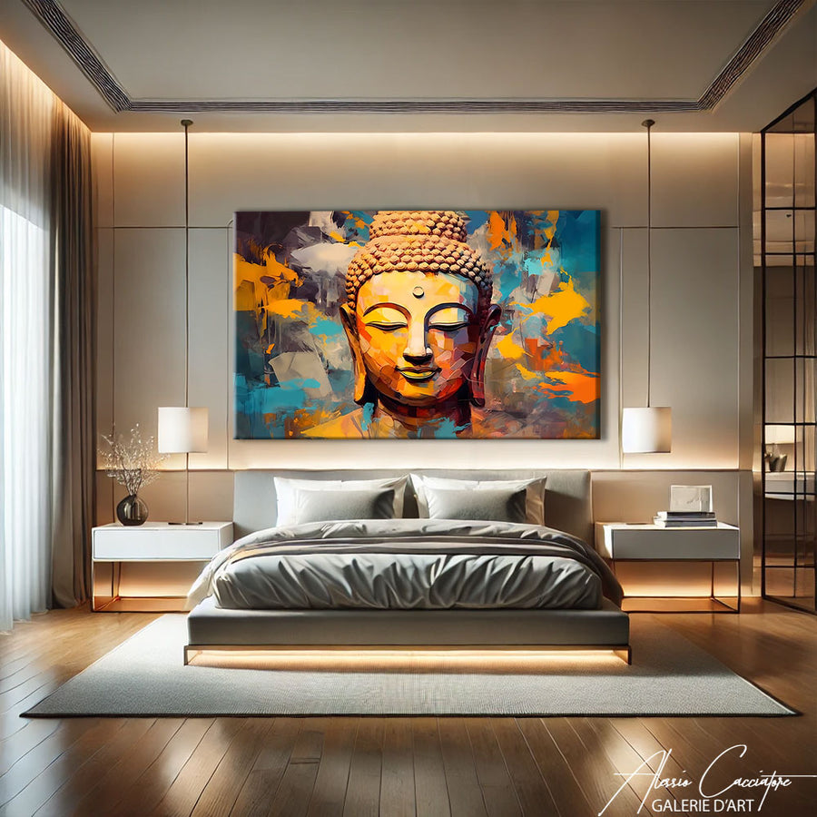 Bouddha Peinture Acrylique – mise en situation