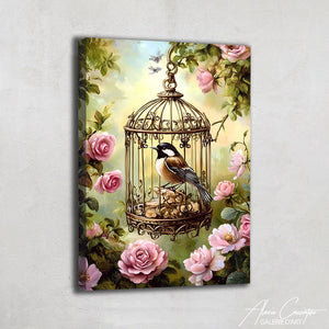 Tableau Oiseau Cage