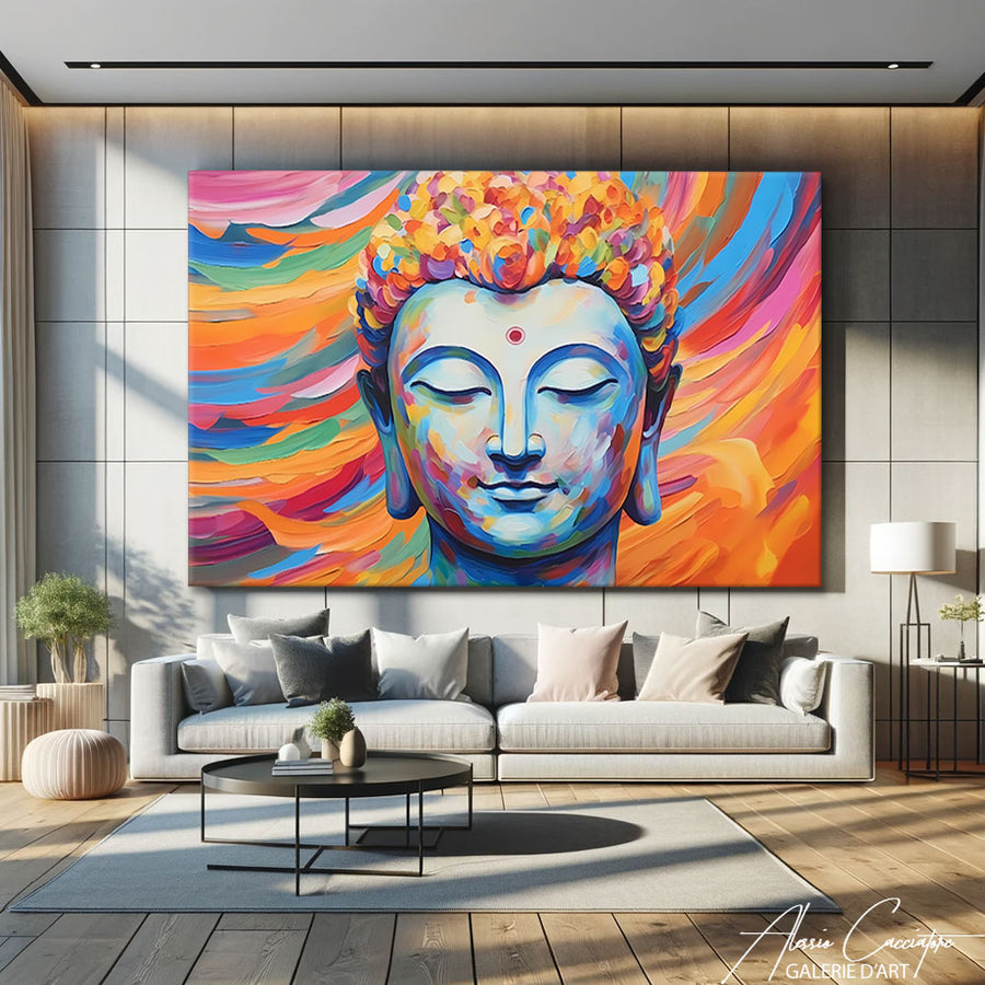 Peinture Bouddha Coloré – mise en situation
