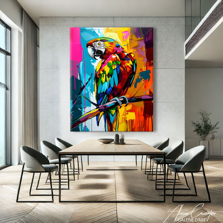 Tableau Perroquet Coloré
– mise en situation