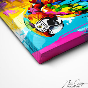 TABLEAU PERROQUET POP ART Alessio Cacciatore