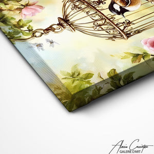 TABLEAU OISEAU CAGE Alessio Cacciatore