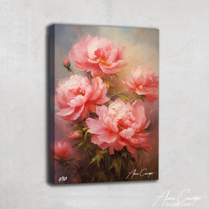 tableau peinture pivoine