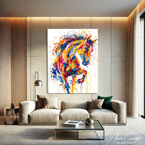 TABLEAU CHEVAL ÉCLATS DE COULEURS Alessio Cacciatore
