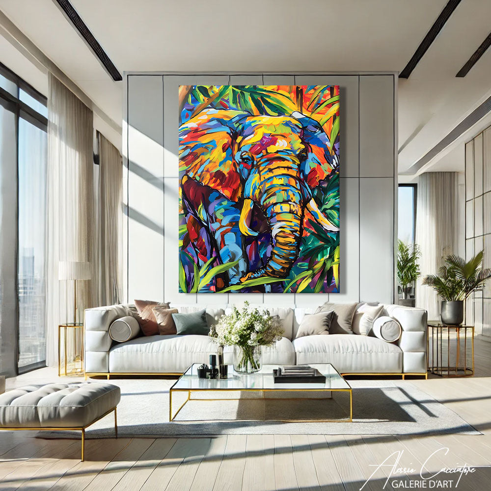 Grand Tableau Éléphant