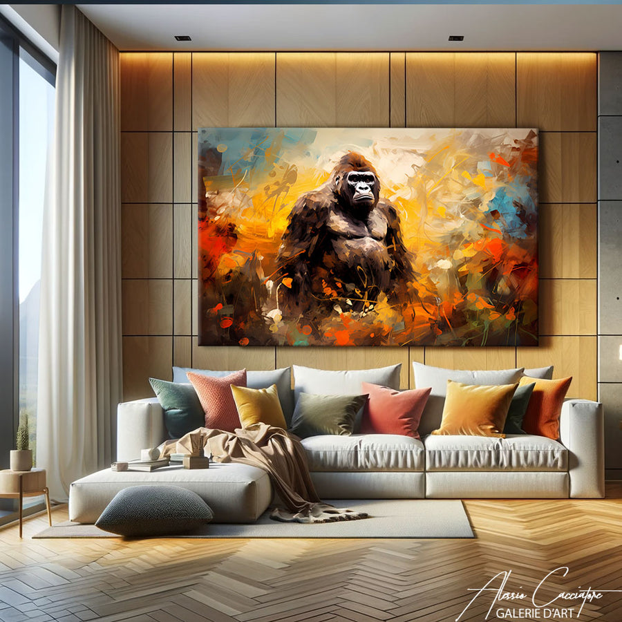 tableau abstrait gorille – mise en situation