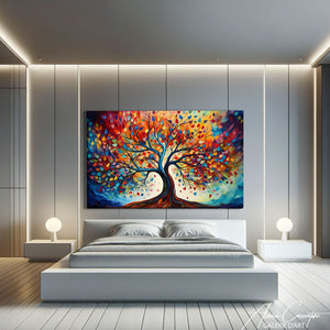 tableau arbre de vie coloré