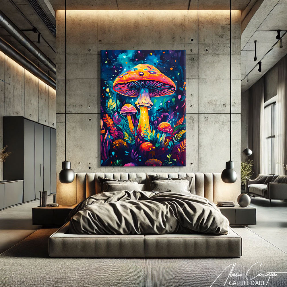 Tableau avec des champignons