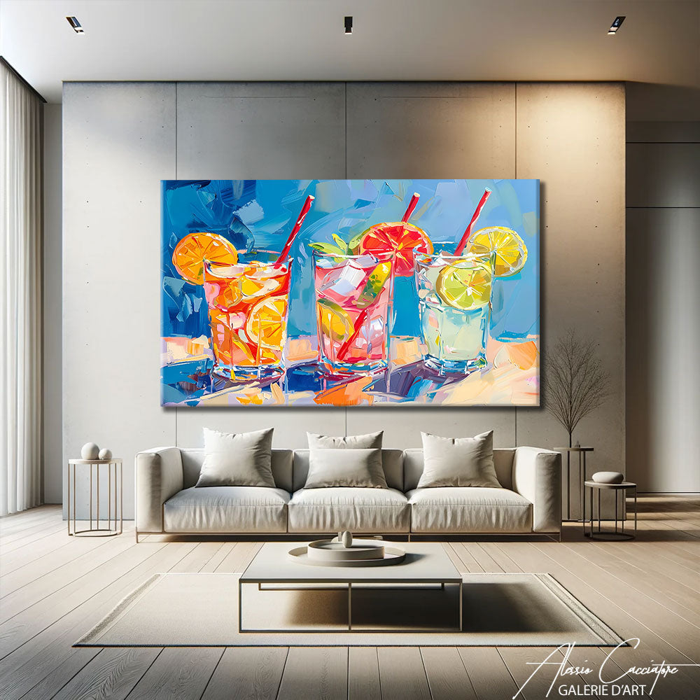Tableau Contemporain Coloré Grand Format