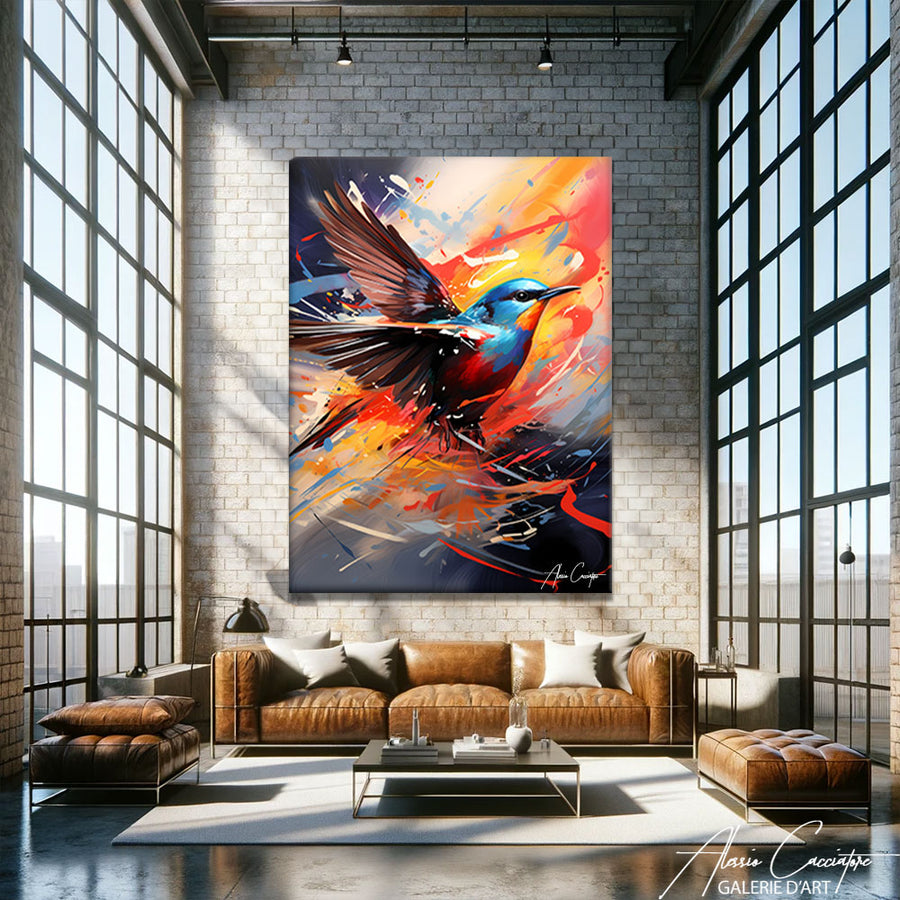 Peinture Oiseau Couleur – mise en situation