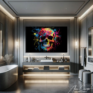 tableau tête de mort couleur