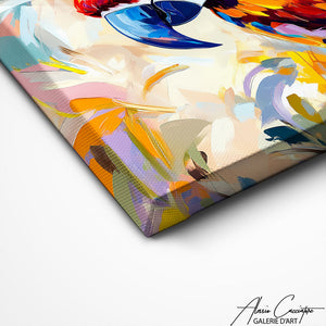 TABLEAU PERROQUET MULTICOLORE Alessio Cacciatore