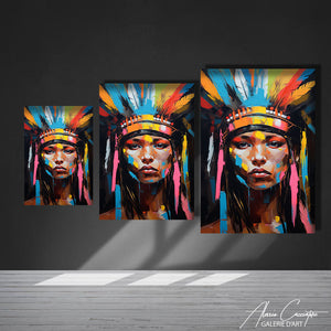 TABLEAU FEMME INDIENNE PEINTURE Alessio Cacciatore
