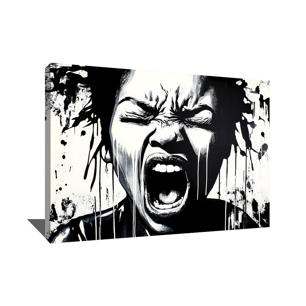 TABLEAU STREET ART NOIR ET BLANC