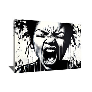 TABLEAU STREET ART NOIR ET BLANC Alessio Cacciatore
