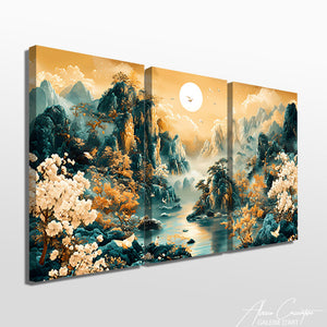 Tableau Triptyque Montagne