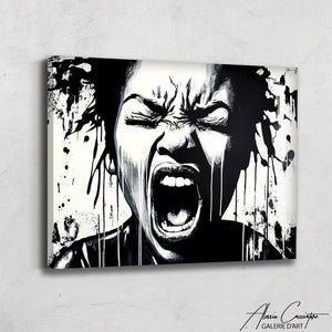 TABLEAU STREET ART NOIR ET BLANC Alessio Cacciatore