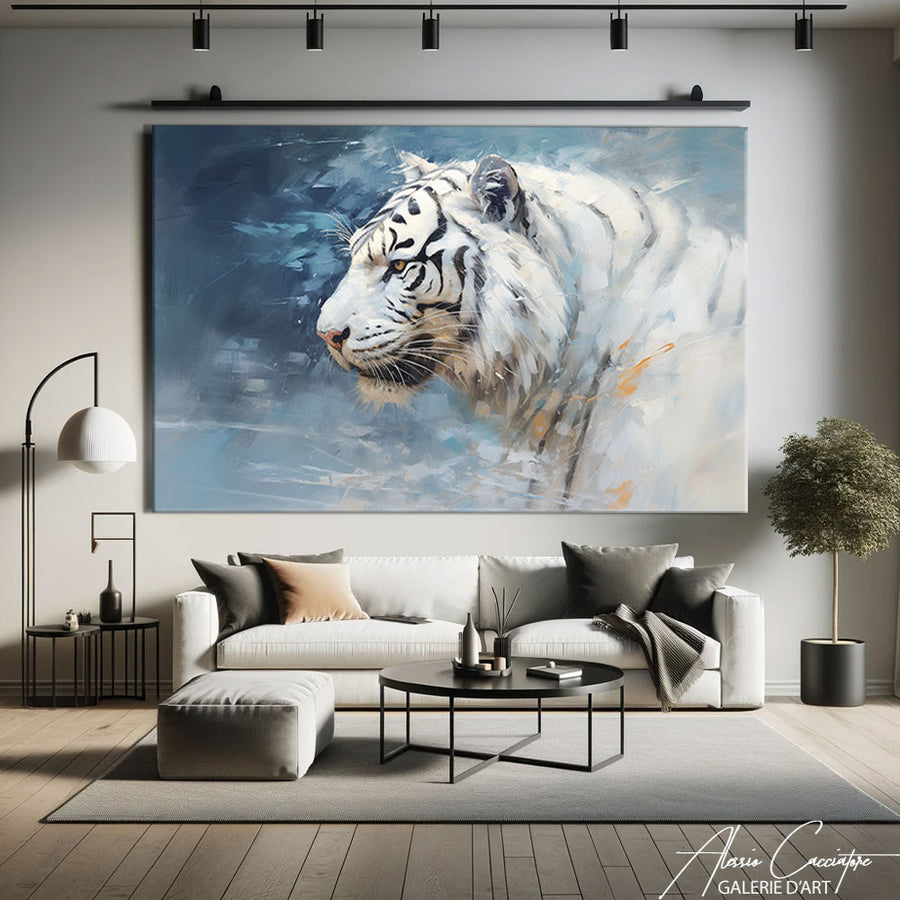 Tableau Tigre Blanc Peinture – mise en situation