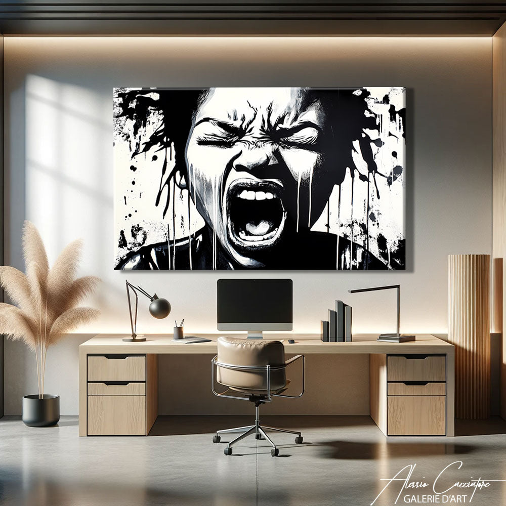 TABLEAU STREET ART NOIR ET BLANC