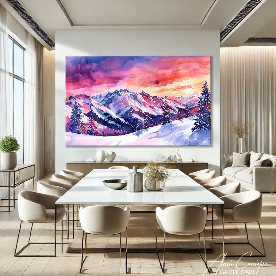 Tableau Montagne Pyrénées – mise en situation