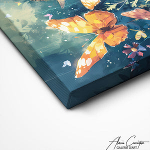 TABLEAU PAPILLONS ET FLEURS Alessio Cacciatore