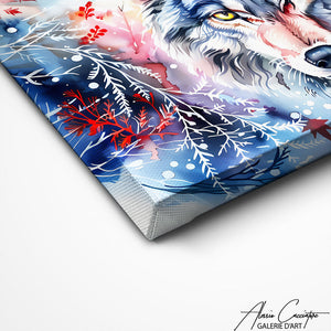TABLEAU LOUP AQUARELLE Alessio Cacciatore