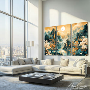 Tableau Triptyque Abstrait