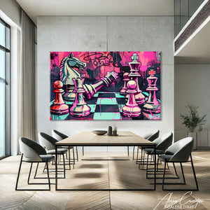 TABLEAU ÉCHECS COLORÉ Alessio Cacciatore