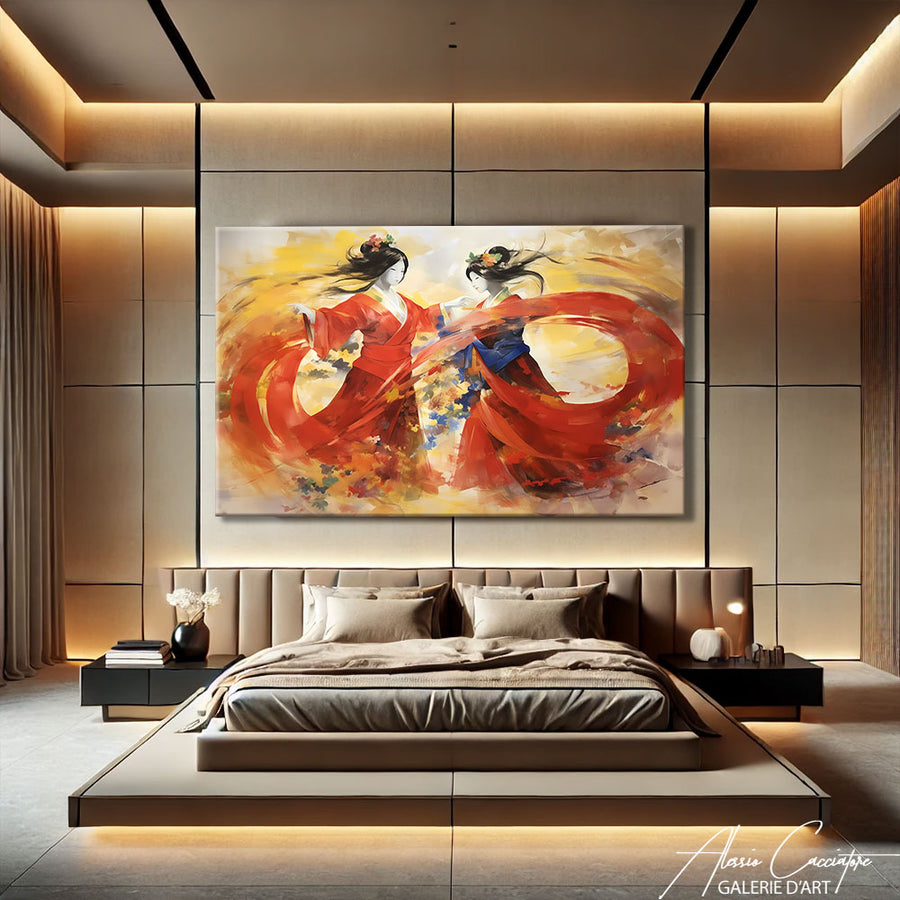 tableau japonais abstrait – mise en situation