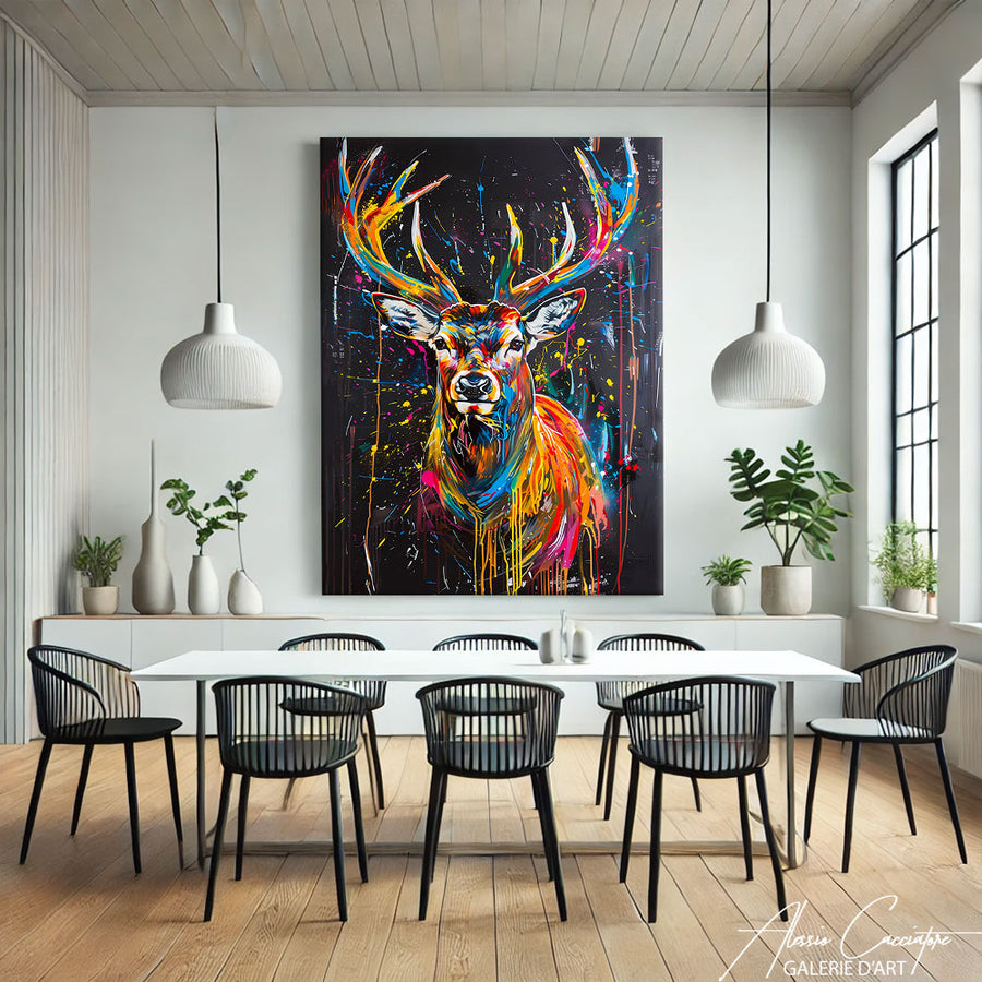 Tableau Cerf Coloré
– mise en situation