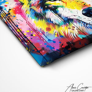 TABLEAU LOUP POP ART Alessio Cacciatore