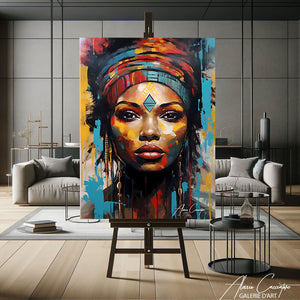 tableau femme africaine couleur