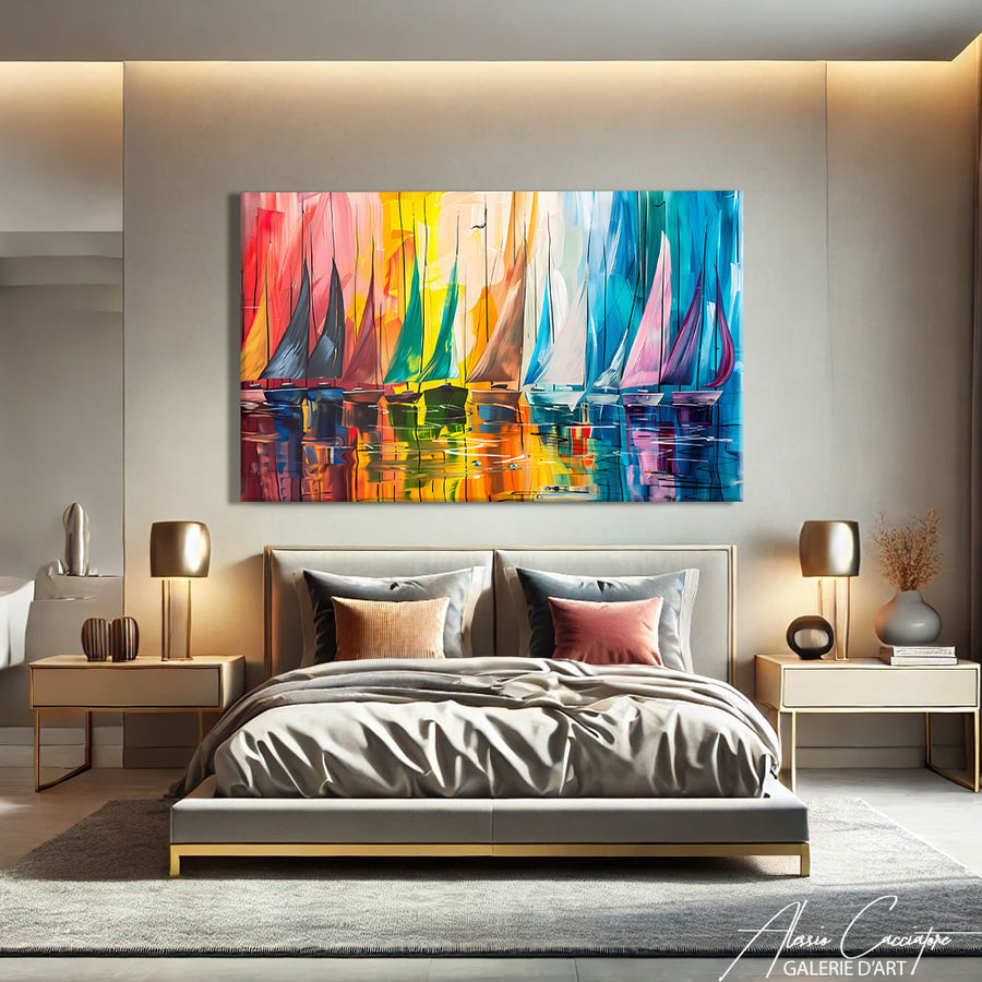 TABLEAU VOILIERS ABSTRAIT
– mise en situation