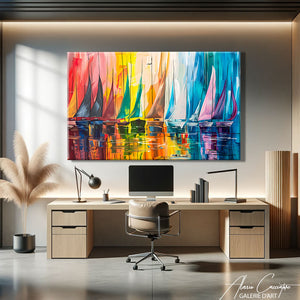TABLEAU ABSTRAIT VOILIERS