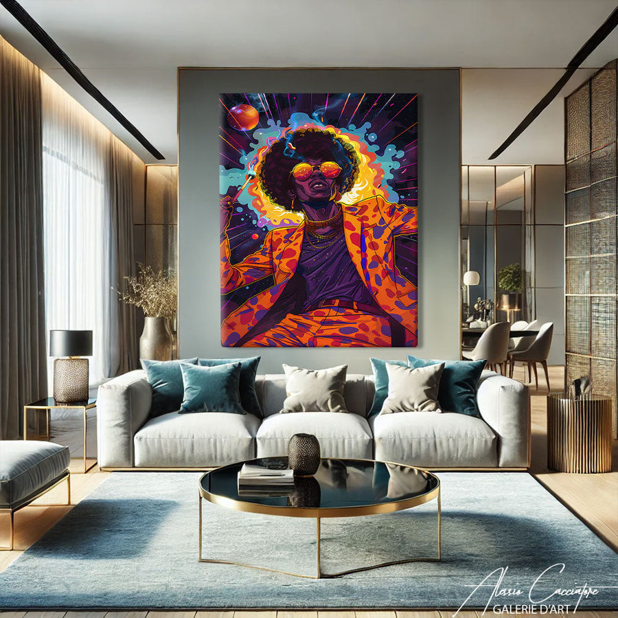 TABLEAU POP ART HENDRIX Alessio Cacciatore – mise en situation