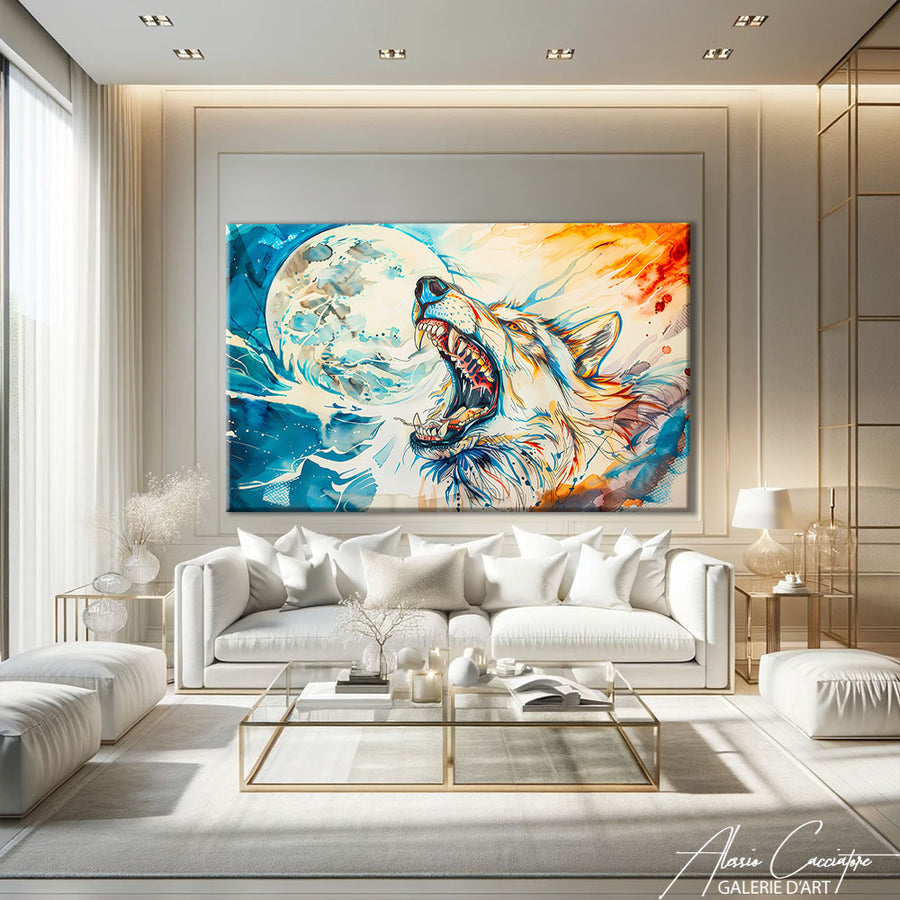 tableau loup qui hurle – mise en situation