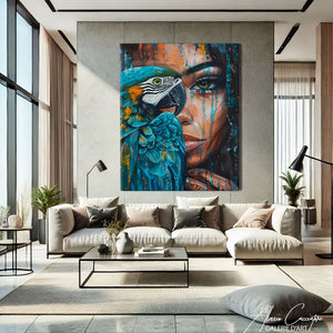 Perroquet Peinture Femme
